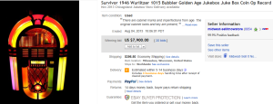 2. Top Juke Box Sold for $7,900. on eBay
