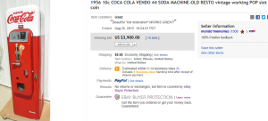 2. Top Coca Cola Sold for $3,900. on eBay