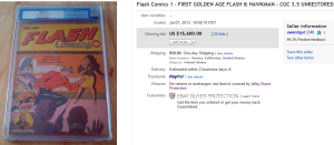 2. Top Comic Book Sold for $15,600. on eBay