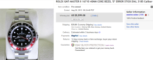 2. Top Error Sold for $5,599. on eBay
