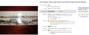 3. Top Post Card Sold for $910. on eBay