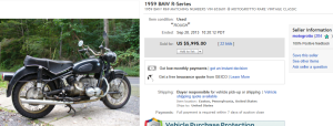 3. Top Motorcycle Sold for $5,995. on eBay
