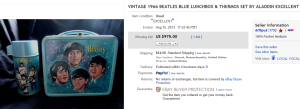 3. Top Lunch Box Sold for $975. on eBay