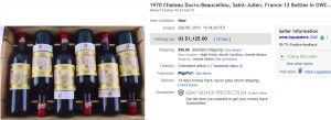 3. Top Wine Sold for $1,125. on eBay