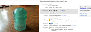 3. Top Insulator Sold for $1,358.33. on eBay