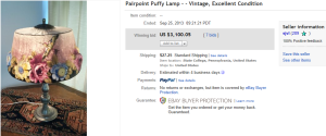 3. Top Lamp Sold for $3,100.05. on eBay