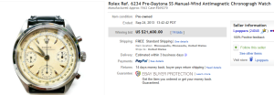 3. Top Rolex Sold for $21,600. on eBay