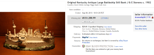 3. Top Mechanical Bank Sold for $1,258.99. on eBay