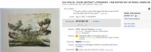 4. Top Lithographs  Sold for $4,581. on eBay