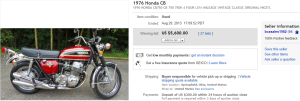 4. Top Motorcycle Sold for $5,600. on eBay