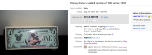 4. Top Disney Sold for $3,100. on eBay