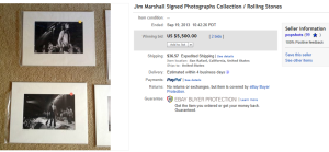 4. Top Memorabilia Sold for $5,500. on eBay