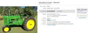 4. Top Tractor Sold for $3,850. on eBay