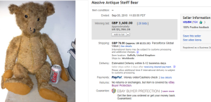 4. Top Dolls and Bears Sold for $5,786.28. on eBay
