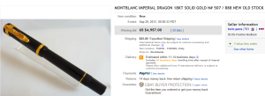 3. Top Pens Sold for $4,957. on eBay