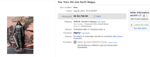 4. Top Star War Sold for $2,728. on eBay
