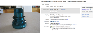4. Top Insulator Sold for $1,079.95. on eBay