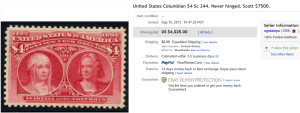 4. Top Stamp Sold for $4,025. on eBay