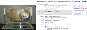 5. Top Locks Sold for $685. on eBay