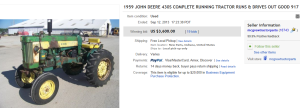 5. Top Tractor Sold for $3,600. on eBay