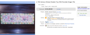 5. Top Tray Sold for $3,250. on eBay
