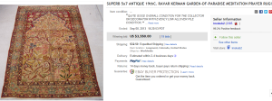 4. Top Rug & Blanket Sold for $5,550. on eBay