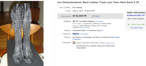 5. Top Shoes Sold for $2,869.99. on eBay