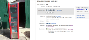 5. Top Coca Cola Sold for $2,021. on eBay