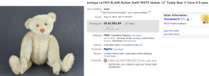 5. Top Bear Sold for $4,552.89. on eBay