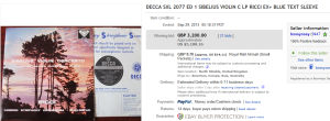 5. Top Record Sold for $5,188.16. on eBay