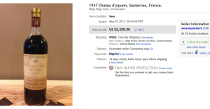 3. Top Wine Sold for $2,250. on eBay