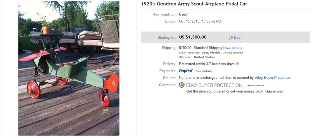 Army Scout Airplane Pedal Car