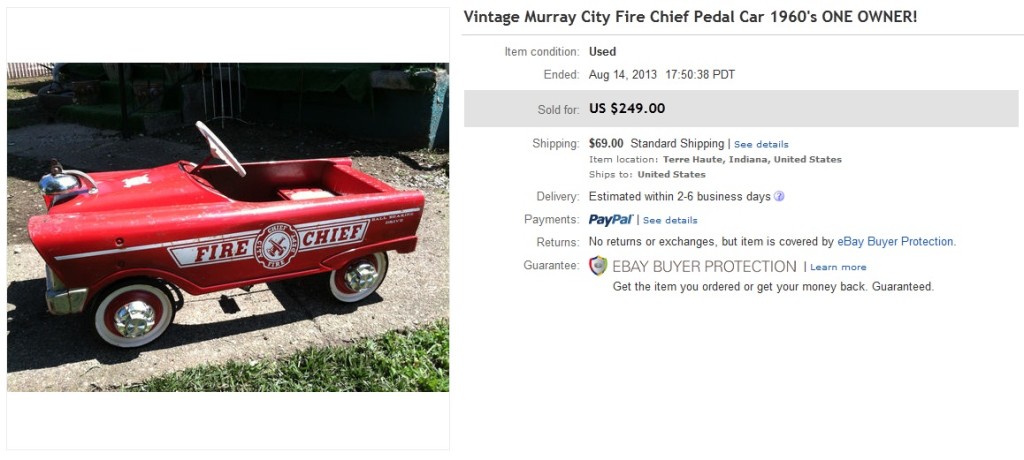 City Fire Chief Pedal Car