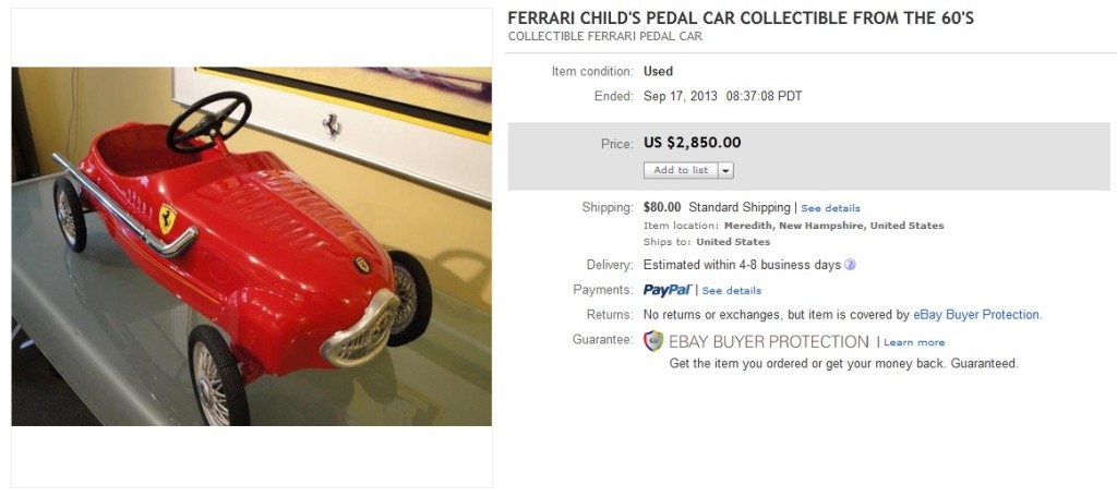 Ferrari Child Pedal Car