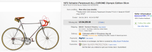 1. Top Bicycle Sold for $4,250. on eBay