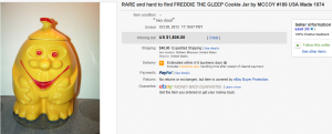 1. Top Cookie Jar Sold for $1,805. on eBay