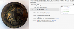 1. Top Button Sold for $12,655. on eBay