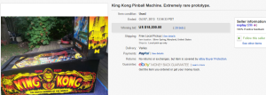 1. Top Coin Operated & PinBall Machine Sold for $15,200. on eBay