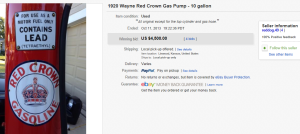 2. Most Expensive Gas Pump Sold for $4,500. on eBay