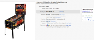 2. Top Coin Operated & PinBall Machine Sold for $4,051.18. on eBay