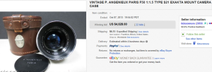 2. Top Camera Sold for $4,628. on eBay