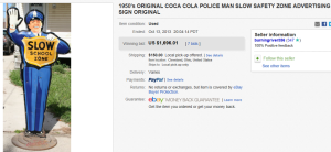 3. Top Coca Cola Sold for $1,696.01. on eBay