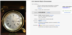 3. Top Clocks Sold for $3,000. on eBay