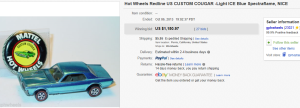 3. Most Expensive Hot Wheel Sold for $1,150.97. on eBay