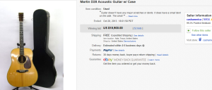 3. Most Expensive Guitar Sold for $15,900. on eBay