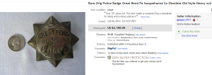 3. Top Badge Sold for $2,180. on eBay