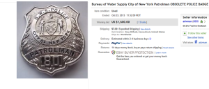 4. Top Badge Sold for $1,600. on eBay