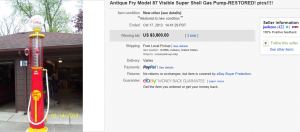 4. Most Expensive Gas Pump Sold for $3,800. on eBay