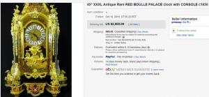 4. Top Clocks Sold for $2,900. on eBay
