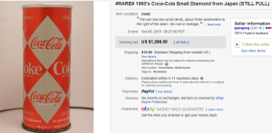 5. Top Can Sold for $1,298. on eBay